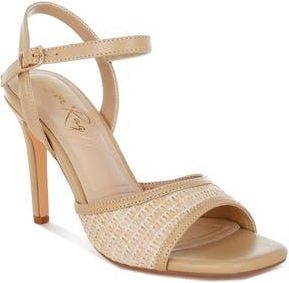 London Rag Vilasta Raffia Stiletto Sandal in Beige at Nordstrom Rack, Size 9.5