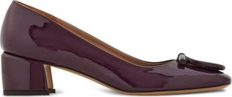 Ferragamo 40 mm pumps met vierkant neus - Rood