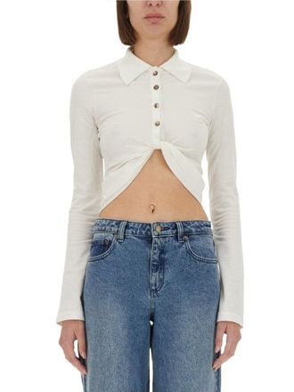 Courr&egrave;ges Twist Cropped Polo Shirt