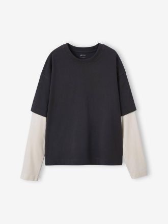 Jonen Jungen Shirt im Lagenlook JONEN mit Recycling-Baumwolle anthrazit