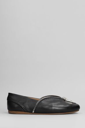 J.W.Anderson J. W. Anderson Biker Ballerina Ballet Flats In Black Leather