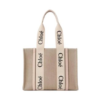 Chlo&eacute; Bolso Tote Woody Mediano - Bags - Mujer - Beige - ONE SIZE