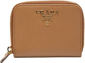 Prada Brown Leather Coin Purse/Coin Case (Pre-Owned)