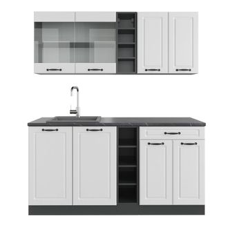 Vicco Cocina Vers&aacute;til R-line, Casa De Campo Blanca/antracita, 160 Cm, Et Antracita
