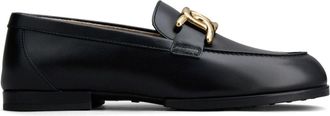 Tod's chain-embellished leather loafers - women - Leather/Leather/Leather - 37 - Black
