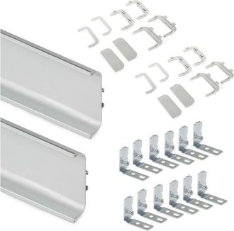 Emuca Emuca - Kit De 2 Perfiles Centrales Gola Para Muebles De Cocina, Longitud 2,35m, Con Accesorios, Aluminio, Anodizado Mate