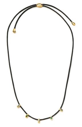 Missoma Molten Stone Baguette Slide Necklace in Gold at Nordstrom