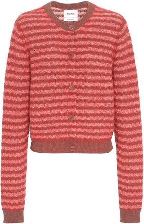 Barrie Cardigan leggero in cashmere a righe - Dames - Cashmere truien - Rood - M - Kasjmier - Truien & Vesten