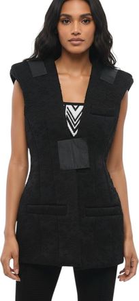 Balmain Black Lace V Neck Jacket