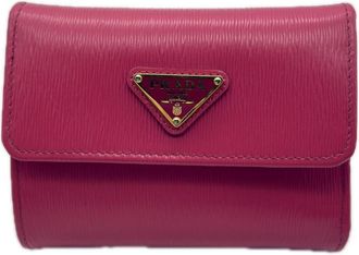 Prada Pink Leather Wallet (Tri-Fold) (Pre-Owned)