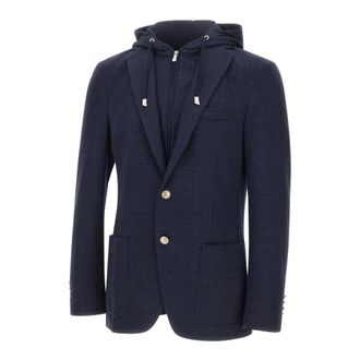 Eleventy Blazers, male, Blue, Size: 2XL Eleventy Jackets Blue
