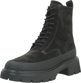 Tamaris Platte veterlaars - Dames - Schoenen - Zwart - Maat: 38 EU Leer
