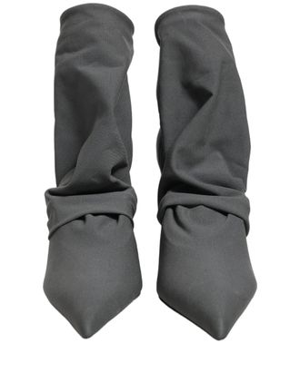 Dolce & Gabbana Stretch Sock Pointed-Toe Boot - Gray