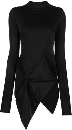 16Arlington satin asymmetric top - women - Polyester/Elastane - 10 - Black