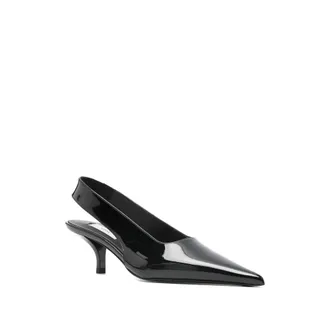 Toteme Patent Leather Pointed-Toe Slingback Heel - Black