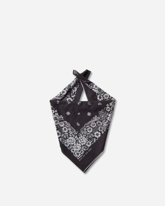 KAPITAL Fastcolor Selvedge Bandana (Churchill Garden) Black