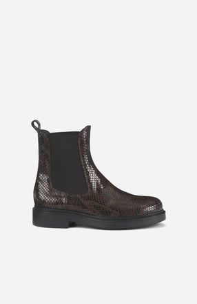 AGL Loren Chelsea Leather Ankle Boot in Moka Piton Print at Nordstrom, Size 38.5