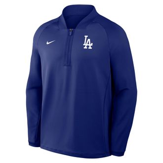 Nike Los Angeles Dodgers Authentic Collection Nike Mens Dri-FIT MLB 1/2-Zip Long-Sleeve Top in Blue | 04H947XLD-KRR