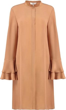 Chloé Kleedjes, Dames, Roze, S, Crepe Shirtdress