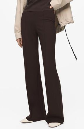 Mango Seamed Detail Flare Leggings in Brown at Nordstrom Rack, Size X-Small
