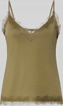 Jake*s Spitzentop mit V-Ausschnitt in Khaki, Gr&ouml;&szlig;e XXL