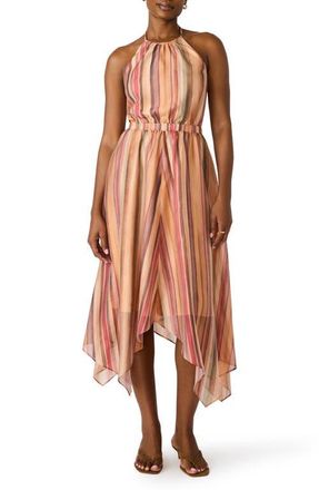 Steve Madden Dalina Halter Midi Dress in Stripe Multi at Nordstrom, Size Xx-Large