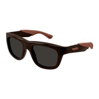 Bottega Veneta BV1233S002 Square Full Rim Sunglasses - Brown