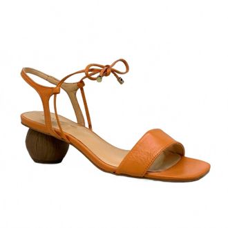 Bruno Menegatti Womens Annette Leather Sandal In Orange