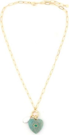 Panacea Amazonite & Freshwater Pearl Pendant Necklace in Green at Nordstrom