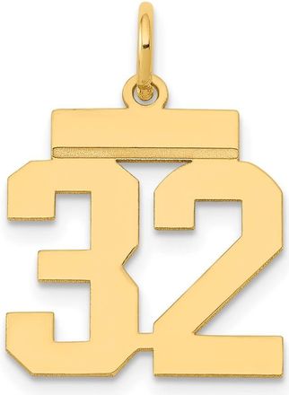 Diamond2Deal 14k Yellow Gold Small Polished Number Charm Pendant