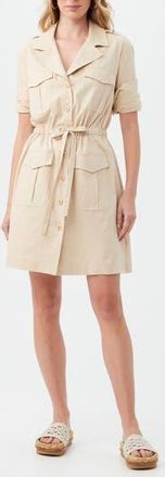 Trina Turk Tasha Drawstring Waist Shirtdress in Biscotti at Nordstrom Rack, Size X-Large