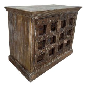 Wanderlust Deco Aparador de madera acabado artesanal marr&oacute;n 115x51x98h cm