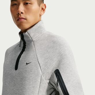 Nike Mens Tech Fleece Quarter-Zip Top in Grey | IZ6621-063