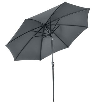 OUTSUNNY Sombrilla de jard&iacute;n 300x300x240 cm gris