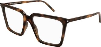 Saint Laurent Geometric Optical Frame - unisex - Brillen - Bruin - 56 MM - Accessoires