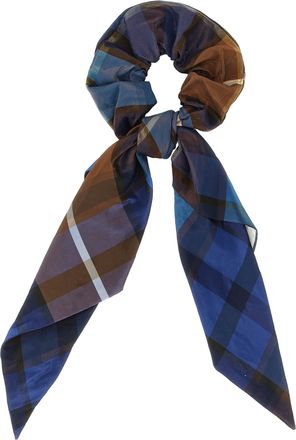 Vivienne Westwood Tartan Ribbon Hair Scrunchie - Blue