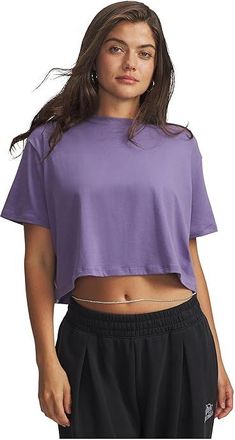 Under Armour Rival Boxy T-Shirts Solid Womens Workout Purple Luxe/Purple Luxe : LG (US 12-14), Polyester