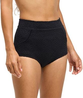 Seea Georgia High Waist Bikini Bottom - Womens in Sunray Black at Nordstrom, Size Medium