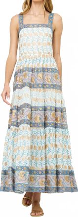 Oliphant Botanical Print Maxi Dress In Geneva Green