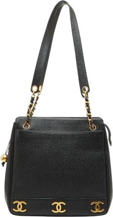 Chanel Black Grained Calfskin Tote Bag (Pre-Owned)