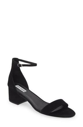 Steve Madden Irenee Block Heel Sandal in Black Sued at Nordstrom Rack, Size 9