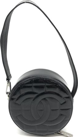 Chanel Black Patent Quilted CC Circle Mini Womens Bag (Pre-Owned)