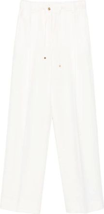 Moncler Broeken, Dames, Beige, XS, Wol, Wool Gabardine Tailored Broeken