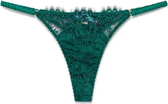 Agent Provocateur Green Solanna Floral Lace Viscose-Blend Panties