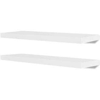 vidaXL Estantes Flotantes De Pared 2 Uds Mdf Blanco Para Libros/dvd Vidaxl
