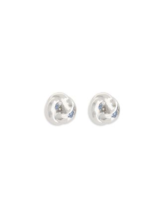 Self Portrait Womens Silver Knot Earrings Brass