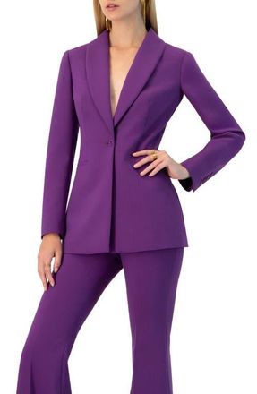Ivonne Shwal Collar Single-Breasted Blazer in Purple at Nordstrom, Size 14