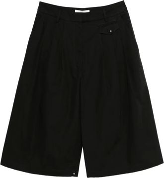 Tibi Bermuda con pieghe - Nero