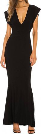 Norma Kamali V-Neck Rectangle Gown In Black