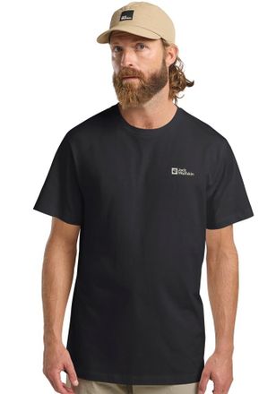 Jack Wolfskin T-Shirt JACK WOLFSKIN ESSENTIAL T M, Herren, Gr. XL (54/56), schwarz, Oberstoff: 100% BAUMWOLLE; Kontrastmaterial 1: 100% BAUMWOLLE, Shirts T-Shirt
